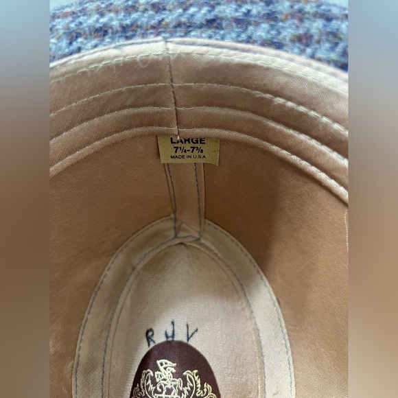 Vintage Pedigree Fifth Avenue New York Fedora Wool Hat L Large Gray Houndstooth - Picture 13 of 13